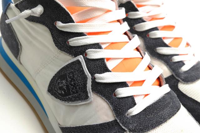 ○フィリップ モデル PHILIPPE MODEL 一部牛革 ローカットスニーカー TZLU WL03 TROPEZ MONDIAL LAVE NEON BLANC GRIS 定番 メンズ 中古_5