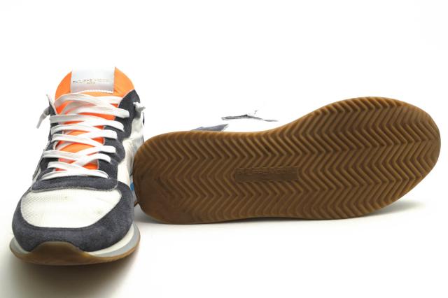 ○フィリップ モデル PHILIPPE MODEL 一部牛革 ローカットスニーカー TZLU WL03 TROPEZ MONDIAL LAVE NEON BLANC GRIS 定番 メンズ 中古_6