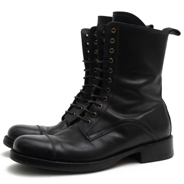 ○ドルガバ DOLCE＆GABBANA 牛革 カーフ ワークブーツ 2072 6016 ストレートチップ メンズ 【中古】 中古