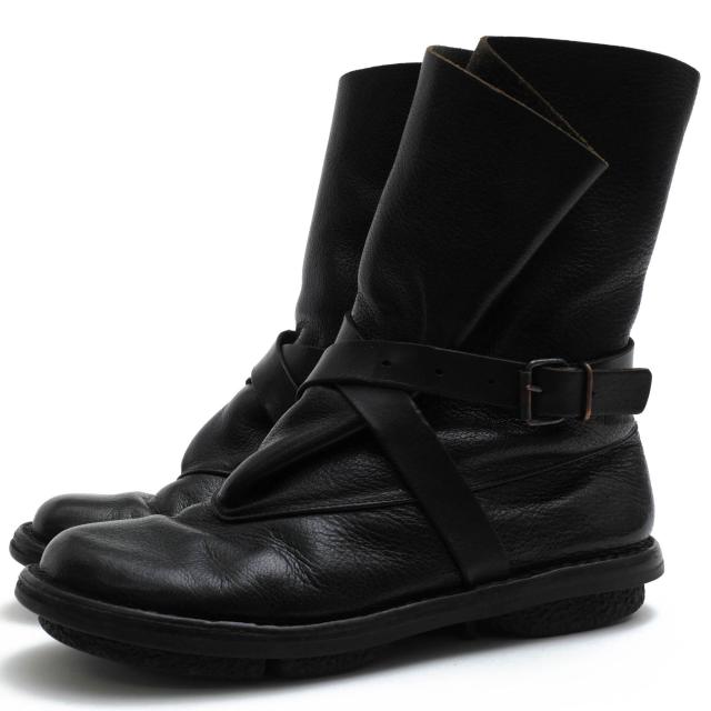 ○トリッペン trippen 牛革 ショートブーツ BOMB ボム シボ革 シュリンクレザー 定番 レディース 【中古】 中古