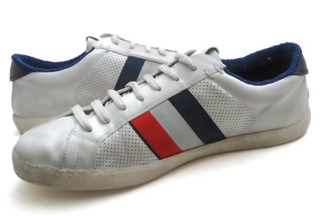 ○モンクレール MONCLER 牛革 カーフ ローカットスニーカー 4M713 00 02S7X RYEGRASS Sneakers サスティナブル ヴィンテージ加工 中古_2