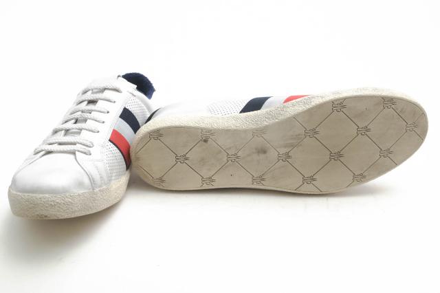 ○モンクレール MONCLER 牛革 カーフ ローカットスニーカー 4M713 00 02S7X RYEGRASS Sneakers サスティナブル ヴィンテージ加工 中古_6