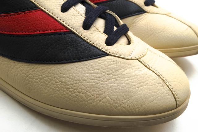 ○グッチ GUCCI 牛革 カーフ ローカットスニーカー 483266 Falacer Ace sneakers Web leather シェリーライン メンズ 【中古】 中古_5