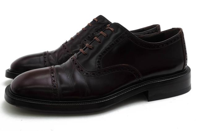 ○コルネリアーニ CORNELIANI 牛革 カーフ ビジネスシューズ TSB7 フルブローグ レザーソール キャップトゥ メンズ 【中古】 中古