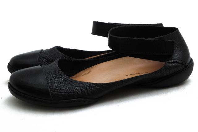 ○トリッペン trippen 鹿革 ディアスキン パンプス TILDA-ELK バレリーナシューズ シボ革 シュリンクレザー 定番 レディース 【中  中古