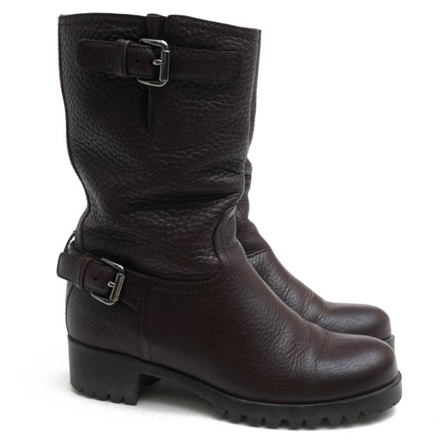○プラダ PRADA 牛革 カーフ エンジニアブーツ 3U5785 DAINO S バイカーブーツ レディース 【中古】 中古_1