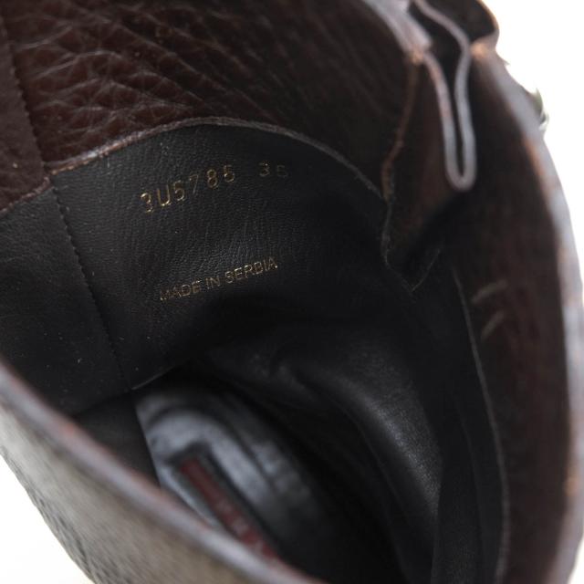 ○プラダ PRADA 牛革 カーフ エンジニアブーツ 3U5785 DAINO S バイカーブーツ レディース 【中古】 中古_6