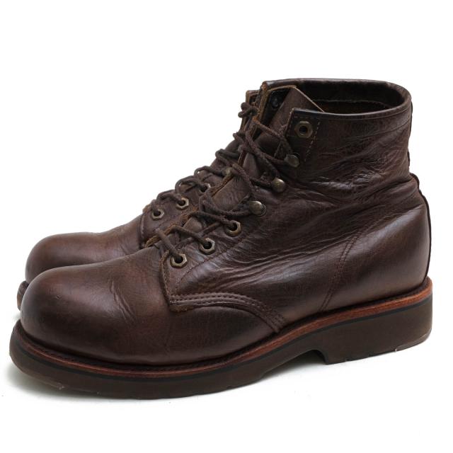 CHIPPEWA チペワ ワーキング ブーツ レザー 本革 本皮 茶 ブラウン アメカジ レースアップ タウンユース ライダー バンド CHIPEWA チペワ エンジニアブーツ ワークブーツ 28cm レザー 黒