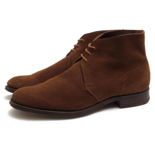 ○クロケット＆ジョーンズ CROCKETT＆JONES 牛革 チャッカブーツ CHUKKA チャッカ プレーントゥ グッドイヤーウェルト製法 レザー 中古