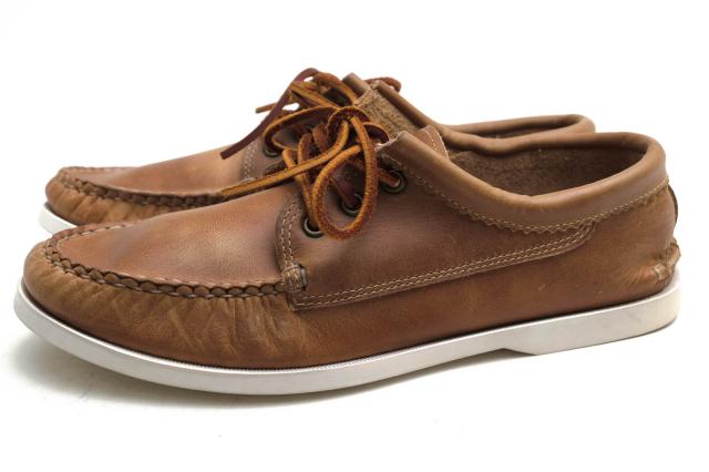 ○クオッディートレイルモカシン Quoddy Trail Moccasin Horween Natural Chrome 米国ホーウィン社クロムエクセル 牛革 デッキシュ 中古