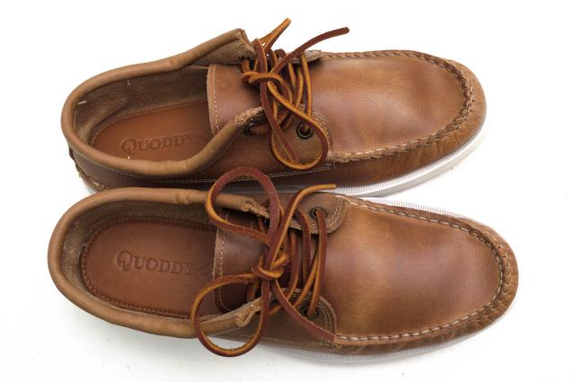 ○クオッディートレイルモカシン Quoddy Trail Moccasin Horween Natural Chrome 米国ホーウィン社クロムエクセル 牛革 デッキシュ 中古