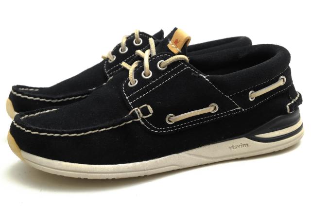 ○ビズビム VISVIM UK産カーフスエード 牛革 デッキシューズ 0115102002004 HOCKNEY-FOLK スニーカーソール スリッポン モカシン   中古の通販は