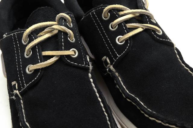 ○ビズビム VISVIM UK産カーフスエード 牛革 デッキシューズ 0115102002004 HOCKNEY-FOLK スニーカーソール スリッポン モカシン 中古_4