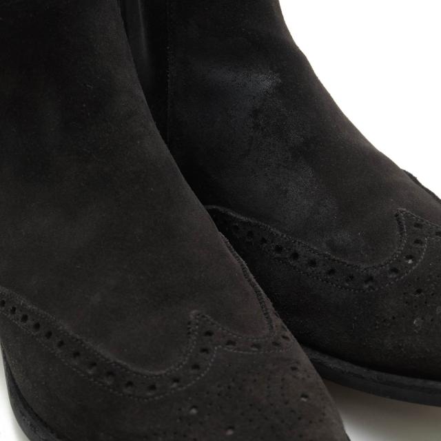 ○クロケット＆ジョーンズ CROCKETT＆JONES バーニーズニューヨーク BARNEYS NEW YORK別注 牛革 サイドゴアブーツ NEWBURY シティ 中古_4