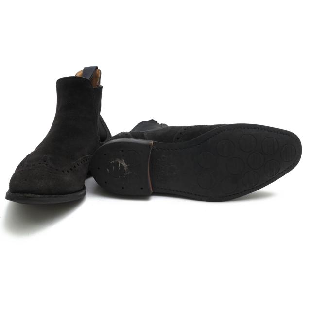○クロケット＆ジョーンズ CROCKETT＆JONES バーニーズニューヨーク BARNEYS NEW YORK別注 牛革 サイドゴアブーツ NEWBURY シティ 中古_6