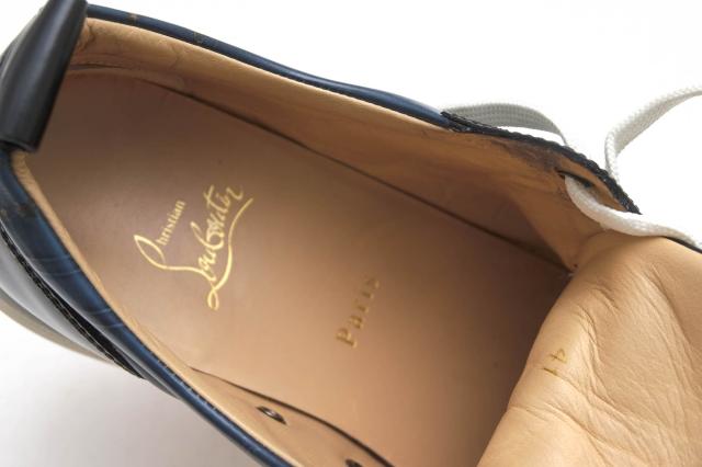○クリスチャン ルブタン Christian Louboutin 牛革 カーフ ローカットスニーカー 3170762 JUNIOR SPIKES FLAT CALF ABRASIVATO ス 中古