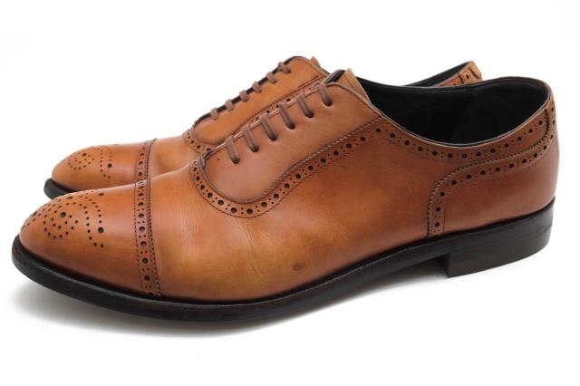 ○シェットランドフォックス SHETLANDFOX 国産キップ 牛革 ビジネスシューズ 004F SF Coventry コベントリー セミブローグ メダリ  中古