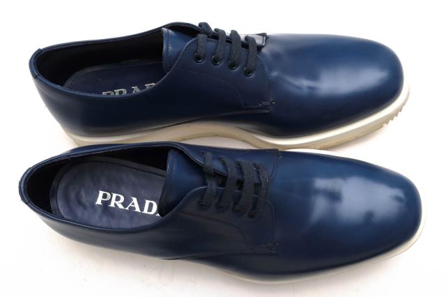 ○プラダ PRADA ポリッシュドレザー 牛革 ビジネスシューズ 2EE092