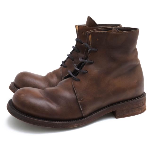 ○ディエチセイゼロオット 10sei0otto GUIDIカーフ 牛革 レースアップブーツ SHARLOCK CHUKKA BOOTS ヴィンテージ加工 レザーソー  中古