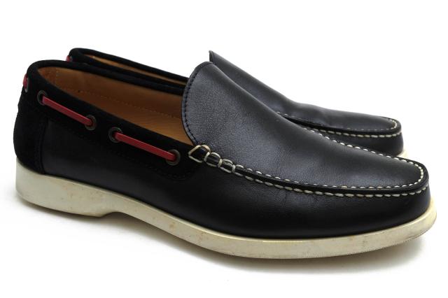 ○ダンヒル Dunhill 牛革 カーフ デッキシューズ S2A210H ヴァンプローファー メンズ 【中古】 中古