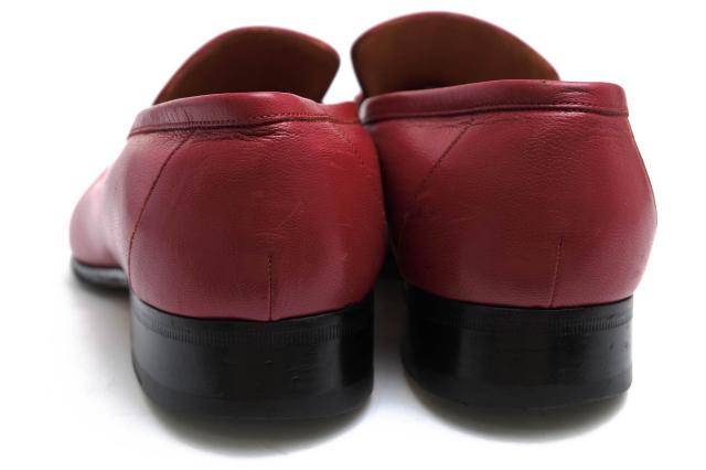 ○グッチ GUCCI 山羊革 ゴートスキン スリッポン 510104 Goatskin Feline Ginger Loafer レザーソール マッケイ製法 メンズ 【中古 中古_3