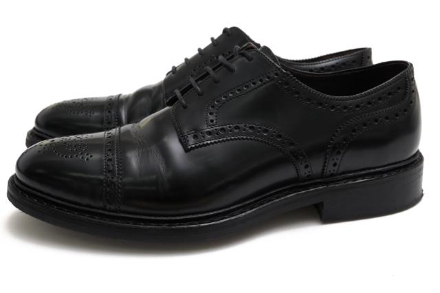 ○ジャランスリワヤ JALAN SRIWIJAYA ポリッシュドレザー 牛革 ビジネスシューズ 98846 EDWARD Hi Shine セミブローグ ウイングチ 中古