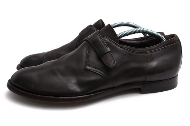○オフィチーネクリエイティブ OFFICINE CREATIVE 牛革 カーフ ビジネスシューズ アンティーク調 モンクストラップ ヴィンテージ加 中古