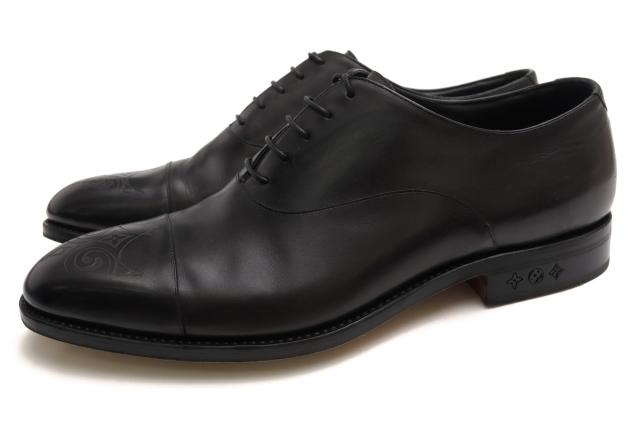 ○ヴィトン Louis Vuitton カーフレザー 牛革 ビジネスシューズ 1AAMVL Monceau Flex Richelieu Derby Shoes モンソー フレックス 中古