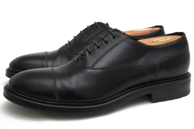 ○アルマーニ EMPORIO ARMANI カーフレザー 牛革 ビジネスシューズ X4C084 イーグルロゴ型押し ストレートチップ メンズ 【中古】 中古