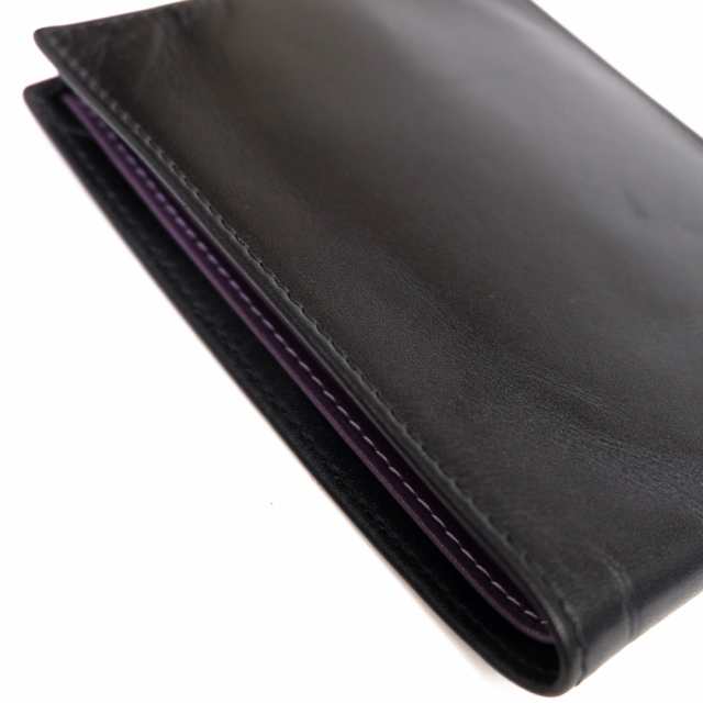 ○エッティンガー ETTINGER カーフ 牛革 財布 141JR-PURPLE Billfold Wallet with 3 C/C & Purse  小銭入れあり 二つ折り メンズ 【 中古｜au PAY マーケット