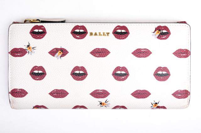 ○バリー BALLY  長財布 Lip Print リッププリント 小銭入れあり レディース 【中古】 中古