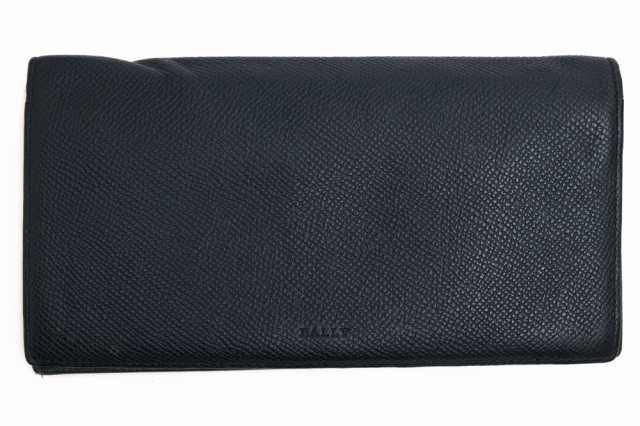 ○バリー BALLY カーフ 牛革 長財布 小銭入れあり シボ革 シュリンク