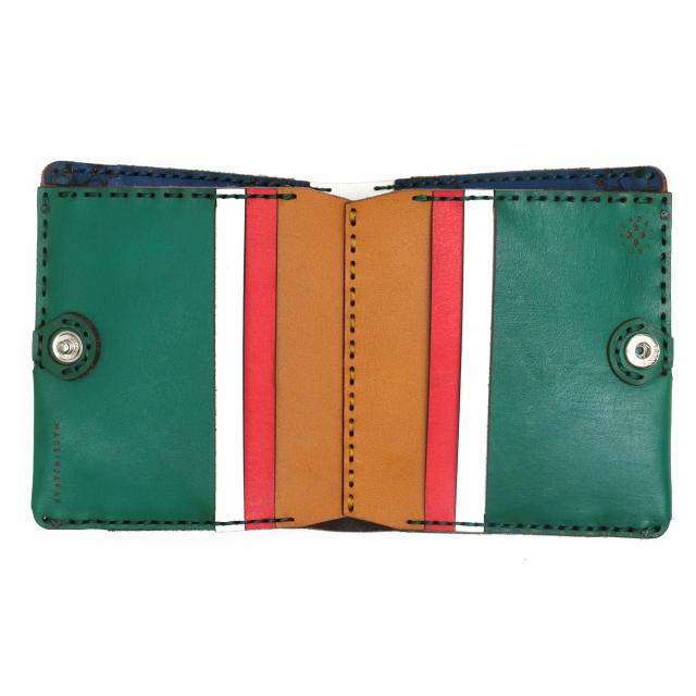 ○オジャガデザイン ojaga design 牛革 カウレザー 財布 WT-S13 HEBE マルチカラー 小銭入れなし 札入れ 二つ折り ユニセックス 男 中古 ○オジャガデザイン ojaga design 牛革 カウレザー 財布 WT-S13 HEBE