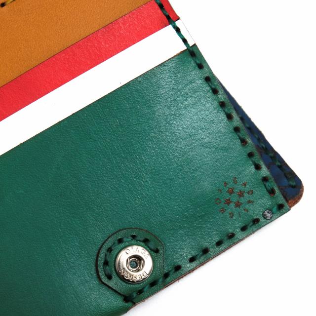 ○オジャガデザイン ojaga design 牛革 カウレザー 財布 WT-S13 HEBE マルチカラー 小銭入れなし 札入れ 二つ折り ユニセックス 男 中古 ○オジャガデザイン ojaga design 牛革 カウレザー 財布 WT-S13 HEBE