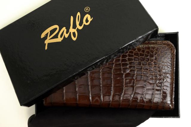 ○ラフロ Raflo シャイニング クロコダイル 長財布 小銭入れあり ラウンドジップ ラウンドファスナー クロコ型押し メンズ 【中古 中古_7