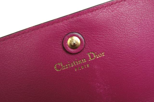○クリスチャンディオール Christian Dior 牛革 カーフ 長財布 02-LU-0113 内側ピンク 小銭入れあり レディース 【中古】 中古_5