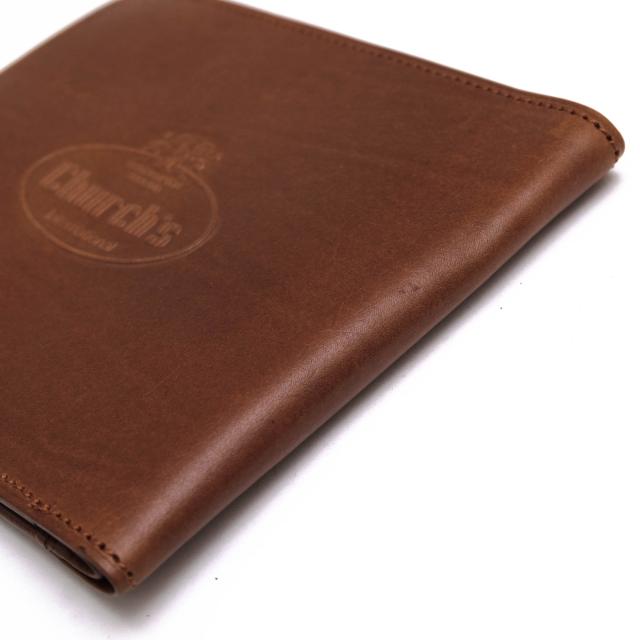 ○チャーチ Church's 牛革 カーフ 財布 小銭入れなし 札入れ 二つ折り