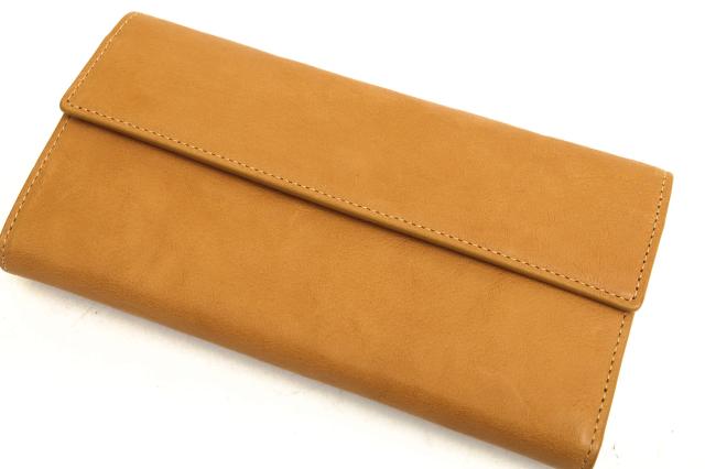○パトリックステファン PATRICK STEPHAN カウハイド 牛革 長財布 191AWA11 Leather long wallet bellows フラップ式 小銭入れあり 中古_2