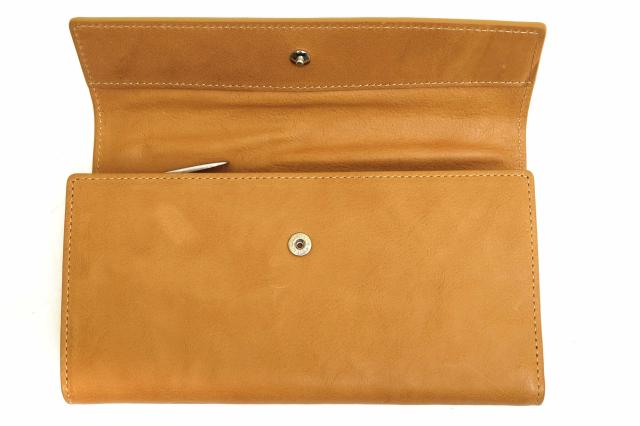 ○パトリックステファン PATRICK STEPHAN カウハイド 牛革 長財布 191AWA11 Leather long wallet bellows フラップ式 小銭入れあり 中古_4