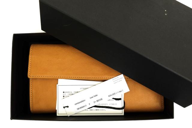 ○パトリックステファン PATRICK STEPHAN カウハイド 牛革 長財布 191AWA11 Leather long wallet bellows フラップ式 小銭入れあり 中古_8
