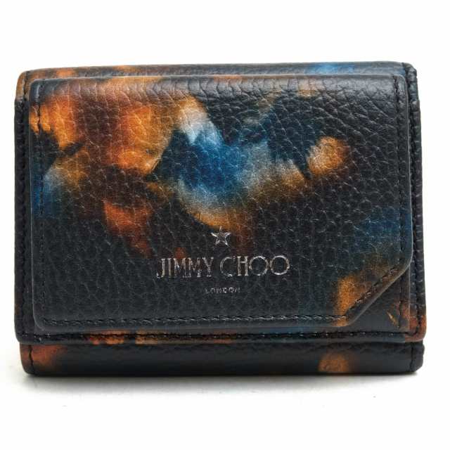 ○ジミーチュウ Jimmy Choo 牛革 カーフ 財布 HAWLEY フラワープリント