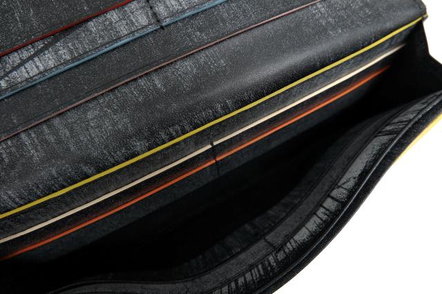 ○ポールスミス Paul Smith COLLECTION コレクション 牛革 長財布 554839 J165 PC WAX PCワックス 蝋引き 小銭入れなし 札入れ 二  中古 ○ポールスミス Paul Smith COLLECTION コレクション 牛革 長財布