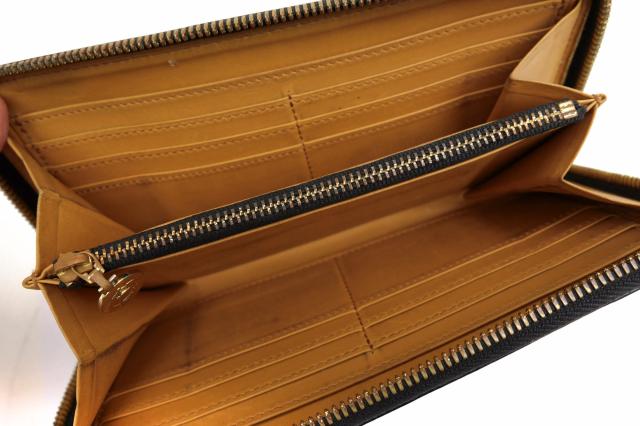 ○大峡製鞄 OHBA ジャーマンシュリンク 牛革 長財布 1045-G ポケット