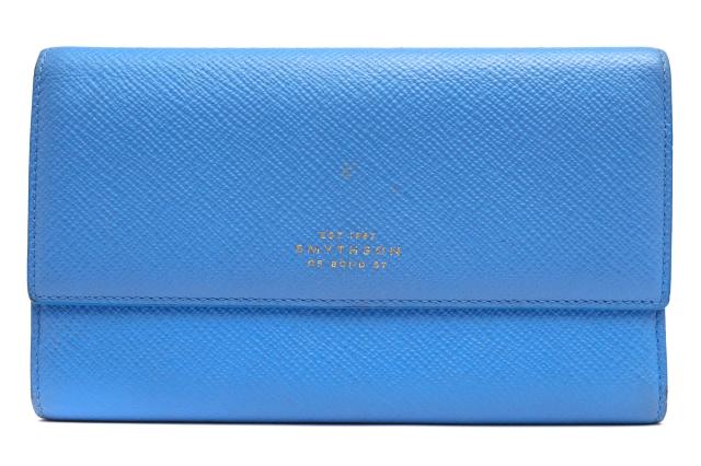 ○スマイソン SMYTHSON クロスグレインレザー 牛革 長財布 Panama パナマ 小銭入れあり 三つ折り ユニセックス 男女兼用 レディー  中古