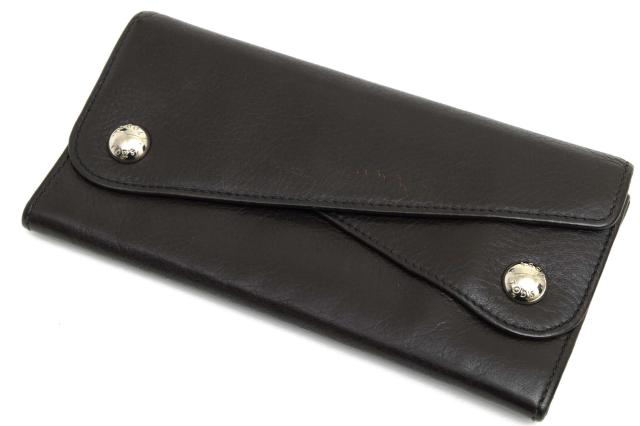 ○トッズ TOD'S 牛革 カーフ 長財布 フラップ式 小銭入れあり シボ革 シュリンクレザー メンズ 【中古】 中古の通販は