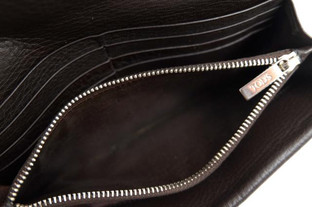 ○トッズ TOD'S 牛革 カーフ 長財布 フラップ式 小銭入れあり シボ革 シュリンクレザー メンズ 【中古】 中古の通販は
