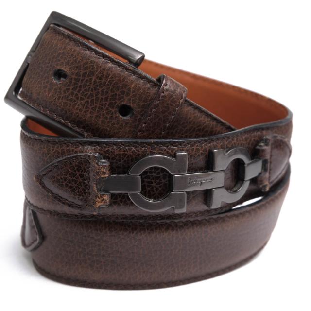 ○フェラガモ Salvatore Ferragamo 牛革 カーフ ベルト 23 9585 ガンチーニ金具 メンズ 【中古】 中古の通販は 10,418円