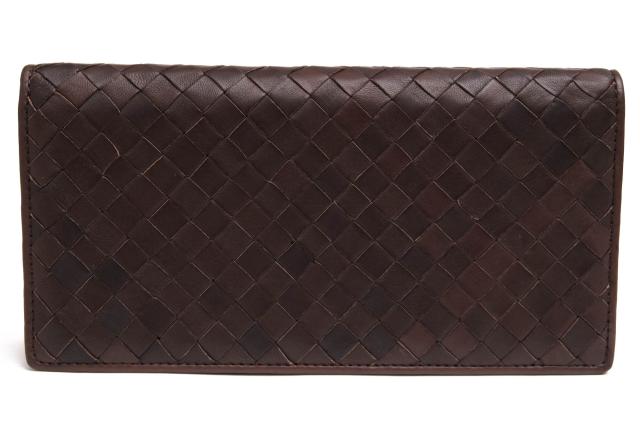 ○ピージーエイト PG8 羊革 シープスキン 長財布 IT08 小銭入れあり メッシュ・イントレチャート 二つ折り メンズ 【中古】 中古