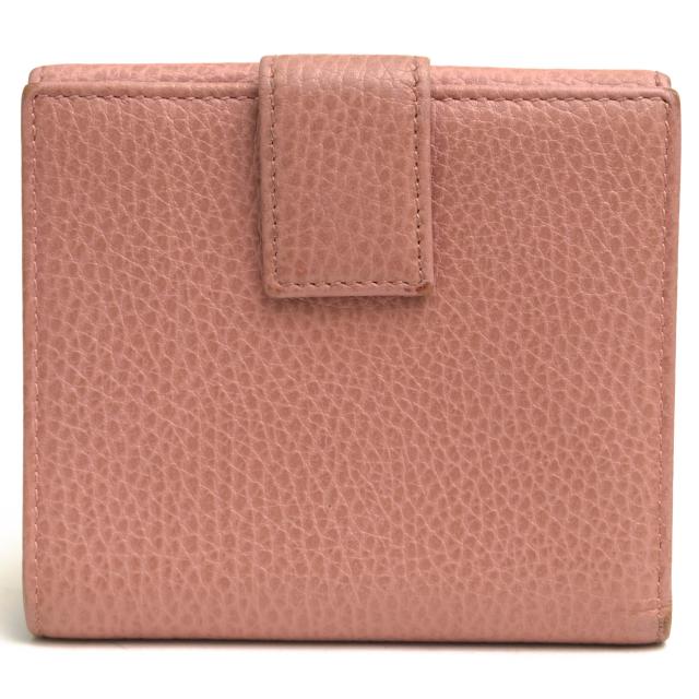 ○グッチ GUCCI 牛革 カーフ 財布 806215924 ホック式 二つ折り 小銭入れあり シボ革 シュリンクレザー レディース 【中古】 中古_1