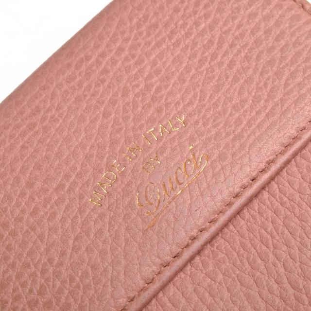 ○グッチ GUCCI 牛革 カーフ 財布 806215924 ホック式 二つ折り 小銭入れあり シボ革 シュリンクレザー レディース 【中古】 中古_4
